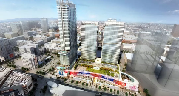 三(san)思(si)3500平方(fang)米戶外(wai)LED屏在(zai)美國西(xi)岸(an)再造(zao)一(yi)箇“時